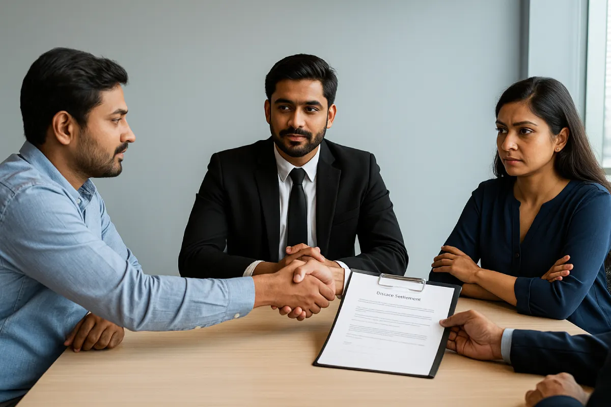 Mutual Consent vs Contested Divorce: handshake vs dispute before Indian lawyer