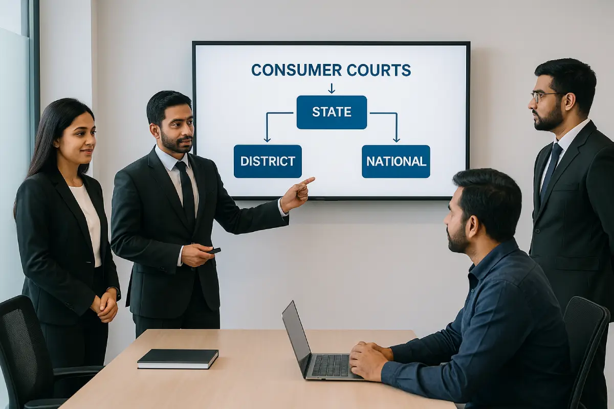 Three levels of consumer courts in India