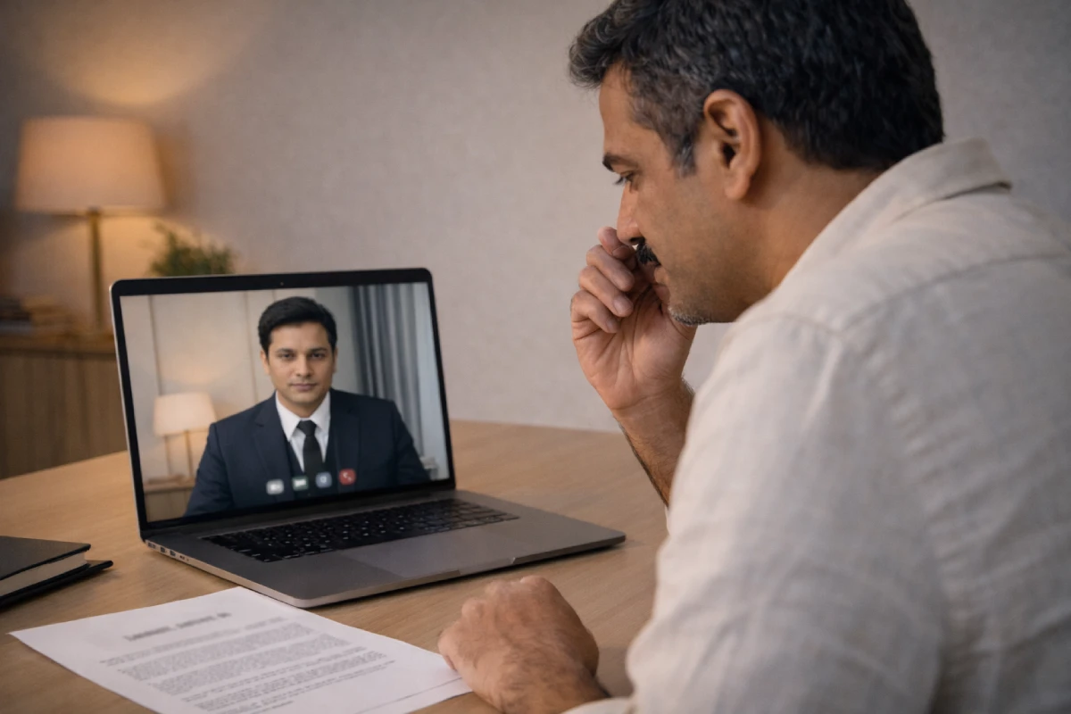 criminal lawyer before police enquiry on video call after notice to join investigation