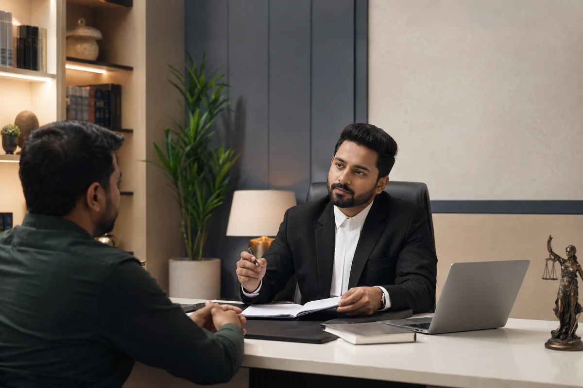 ManAt Legal bail consultation in Bangalore with surety documents for bail and files