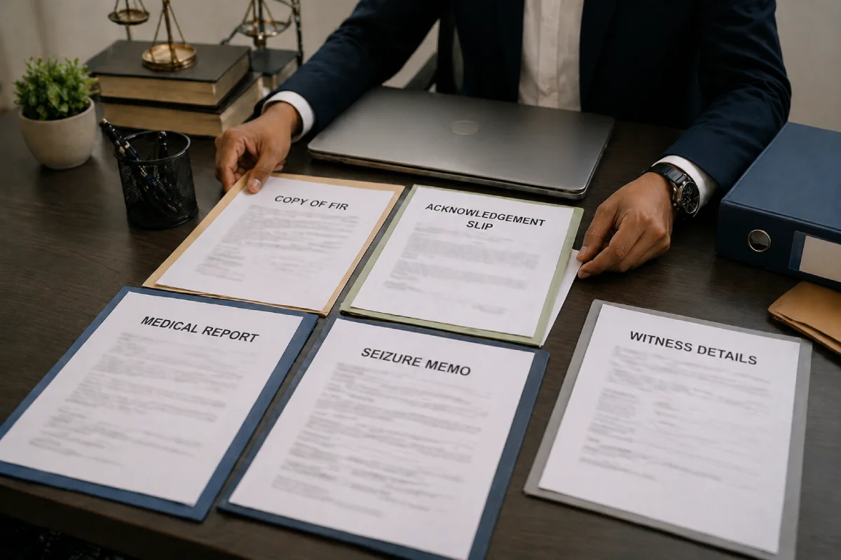 What documents to collect after FIR arranged on lawyer desk