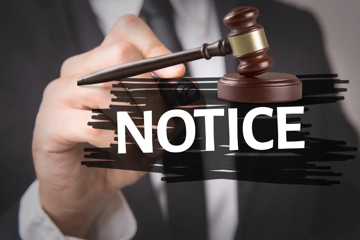 llustration of a legal notice document