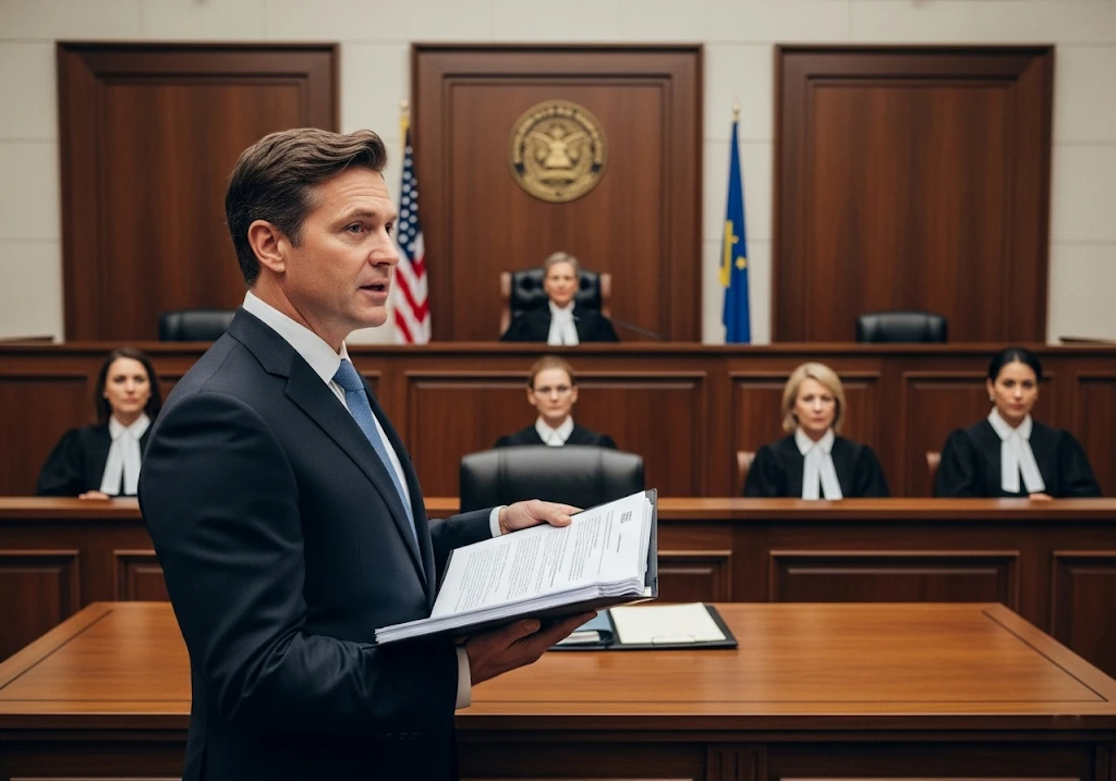 Advocate presenting final arguments in a family court