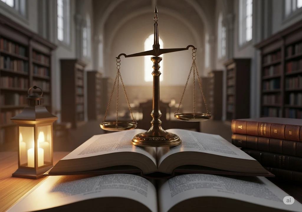 Law books and justice scale illustrating grounds for contested divorce - What is a contested divorce 