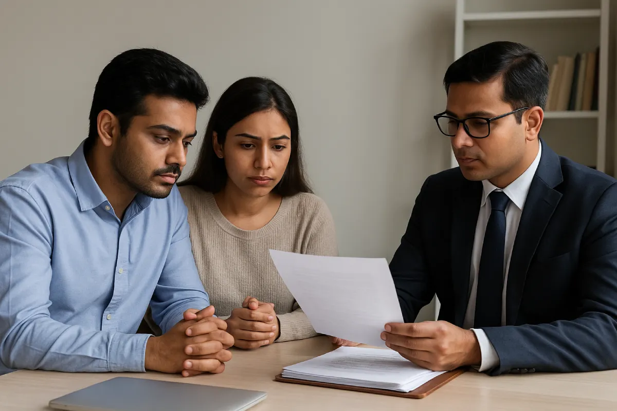 Husband responsible for child from wife's affair – couple with family lawyer