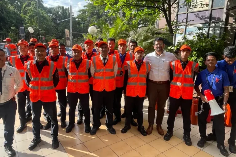 Team of people at Mock Fire Drills at Work
