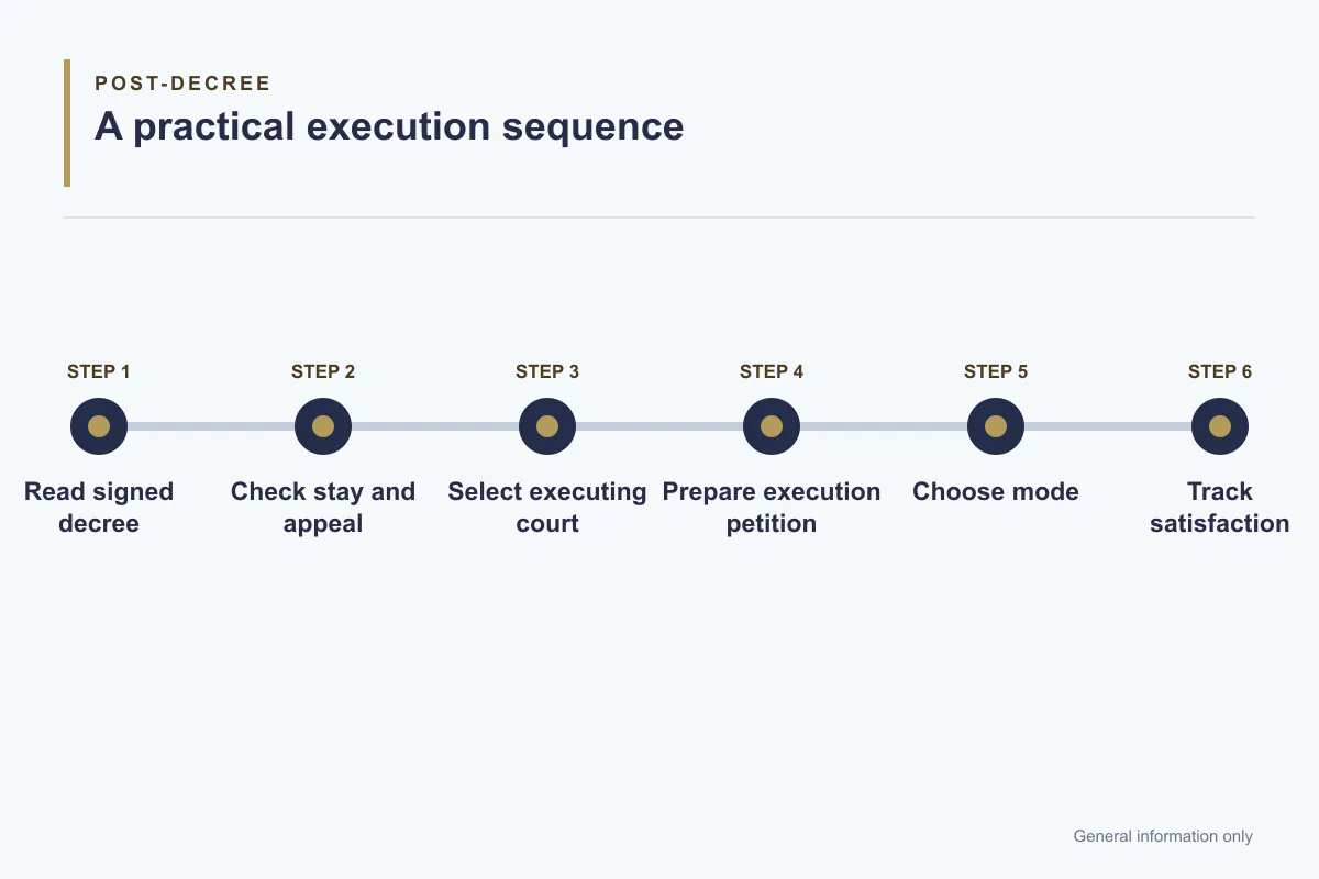 Civil decree execution process