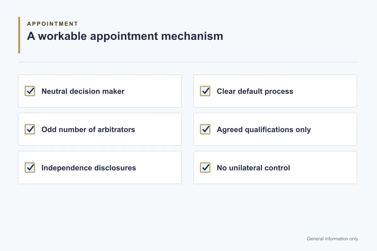 Arbitration Clause Checklist for Indian Contracts 3 Checklist for a neutral arbitrator appointment mechanism