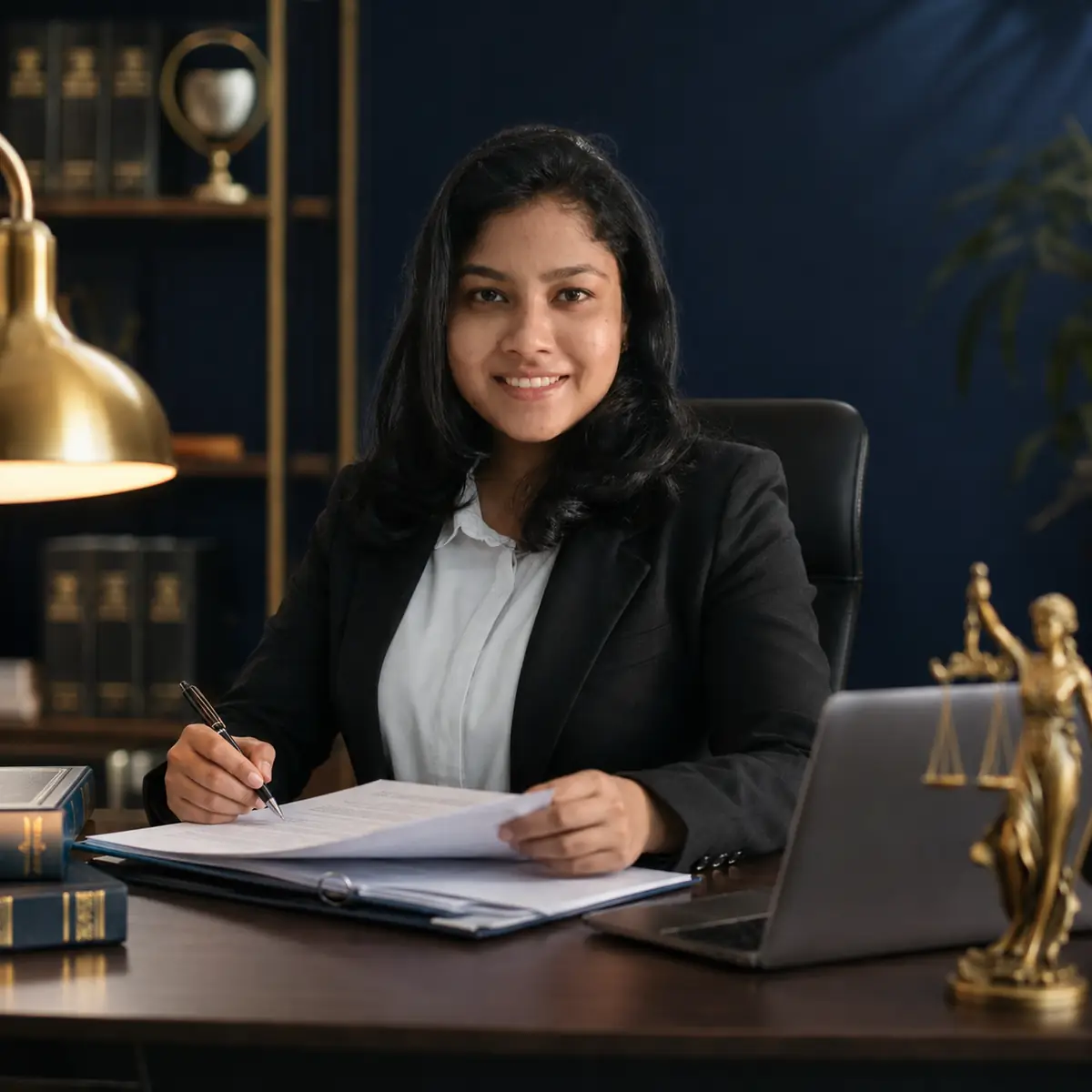 An advocate at ManAt Legal reviewing a statement of account in a recovery matter