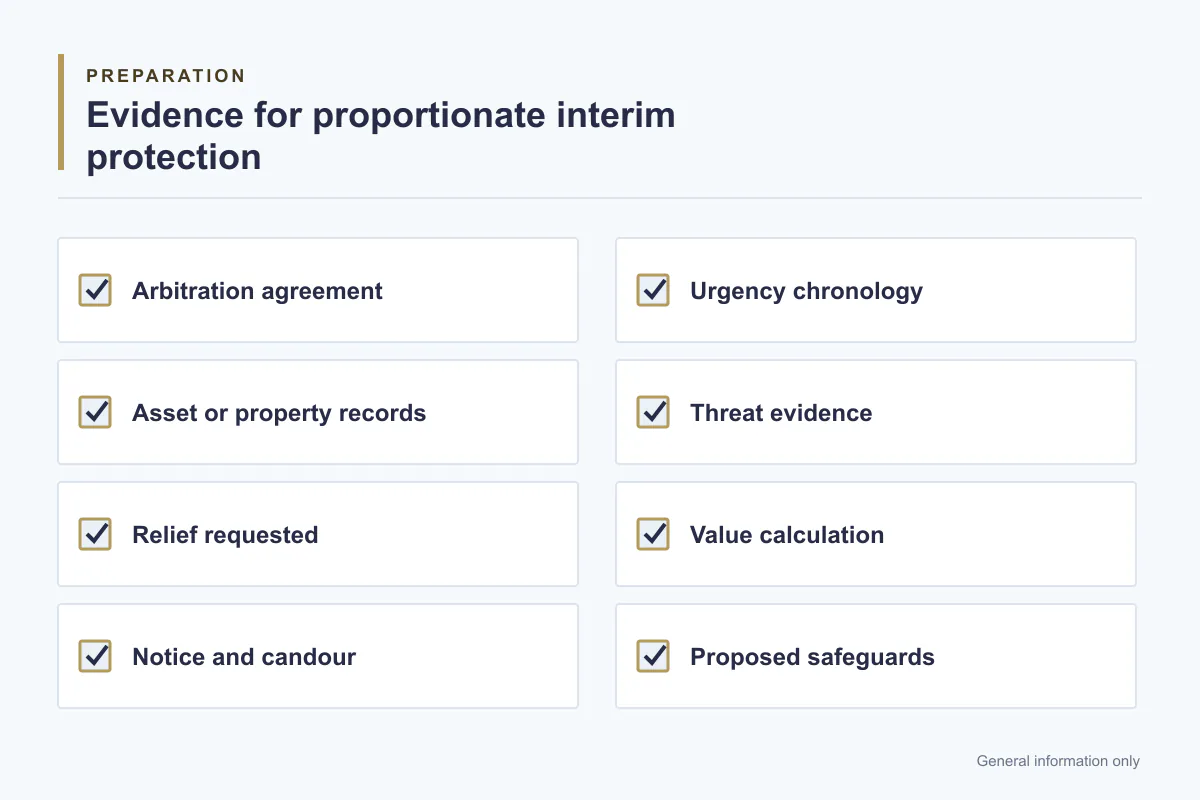Section 9 Interim Relief in Arbitration: When Courts May Protect the Process 4 Evidence checklist for Section 9 interim relief