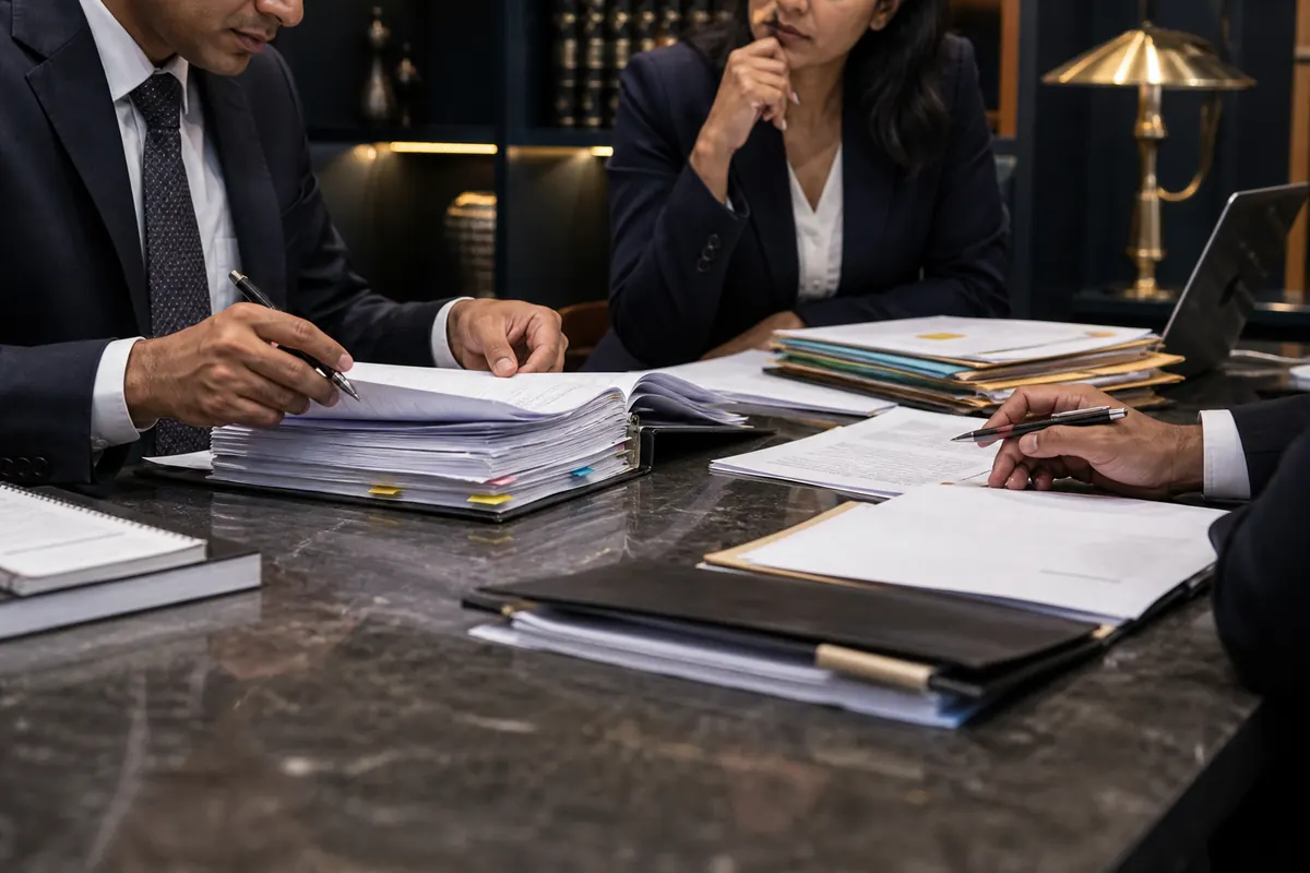 Company records and tribunal bundles under review for an NCLT matter